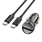 Адаптер Автомобильный с кабелем Type-C/Type-C - Hoco Z53, 1USB-C/PD30W чёрный
