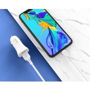 Адаптер Автомобильный с кабелем Micro USB - VDenmenv DZ06V, 2USB/3.1A белый (уп.отдельно)