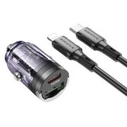 Адаптер Автомобильный с кабелем Lightning/Type-C - Borofone BZ29A, 1USB-C/PD36W фиолетовый
