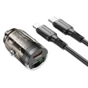 Адаптер Автомобильный с кабелем Lightning/Type-C - Borofone BZ29A, 1USB-C/PD36W чёрный