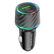 Адаптер Автомобильный - Borofone BZ21, 1USB/1USB-C/QC3.0/PD48W чёрный