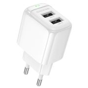 Адаптер Сетевой - Borofone BAS41A, 2USB/2А белый