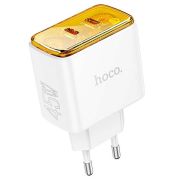 Адаптер Сетевой - Hoco CS43A, 2USB-C/PD45W белый