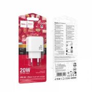 Адаптер Сетевой - Hoco CS54A, 1USB/1USB-C/QC3.0/PD20W белый