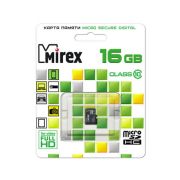 Карта памяти 16GB - Mirex карта памяти microSDHC сlass 10 без адаптера