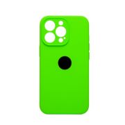 Чехол iPh 13 Pro Max силикон SC зелёный яркий с защитой камеры с лого