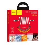 Кабель USB - MicroUSB Hoco X21 Plus, 2.4A, 1м, чёрно-красный