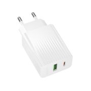 Адаптер Сетевой - Borofone BAS74A, 1USB/1USB-C/QC3.0/PD20W белый