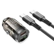 Адаптер Автомобильный с кабелем Type-C/Type-C - Borofone BZ29A, 1USB-C/PD36W чёрный