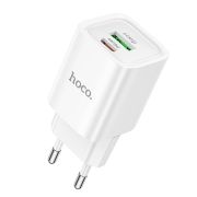 Адаптер Сетевой - Hoco C149A, 1USB/1USB-C/QC3.0/PD30W белый