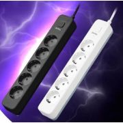Сетевой фильтр Perfeo Power Stream 5 розеток защитные шторки 10А 2500 Вт 5 м белый