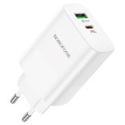 Адаптер Сетевой - Borofone BN10, 1USB/1USB-C/QC3.0/PD65W белый