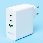 Адаптер Сетевой - Borofone BN11, 1USB/2USB-C/QC3.0/PD100W белый