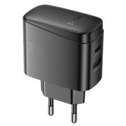 Адаптер Сетевой - Hoco CS63A, 1USB/1USB-C/QC3.0/PD65W чёрный