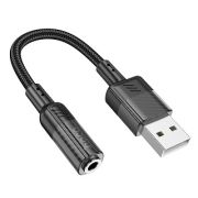 Переходник USB (m) - AUX (f) аудио адаптер Hoco LS37 (4pin) чёрный
