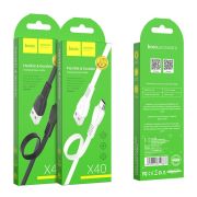 Кабель USB - MicroUSB Hoco X40, 2.4A, 1м, белый