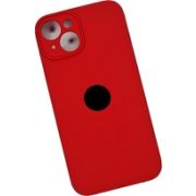 Чехол iPh 14 силикон SC красный с защитой камеры с лого