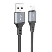 Кабель USB - MicroUSB Hoco X86, 3A, 1м, прочный, чёрный