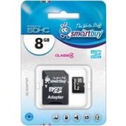 Карта памяти 8GB - Smartbuy карта памяти microSDHC сlass 4 с адаптером