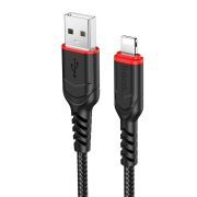 Кабель USB - Lightning Hoco X59, 2.4A, 1м, текстиль, чёрный