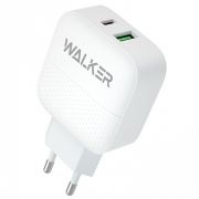 Адаптер Сетевой - Walker WH-37, 1USB/1USB-C/3A/QC3.0/18W белый