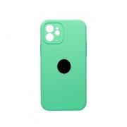 Чехол iPh 12 Pro силикон SC мятный с защитой камеры с лого
