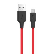 Кабель USB - MicroUSB Hoco X21, 2A, 1м, чёрно-красный