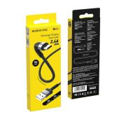 Кабель USB - MicroUSB Borofone BX34, 2.4A, 1м, чёрный