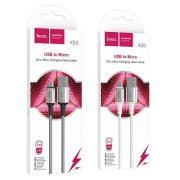 Кабель USB - MicroUSB Hoco X66, 2.4A, 1м, белый