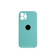 Чехол iPh 12 Pro силикон SC бирюзовый с защитой камеры с лого