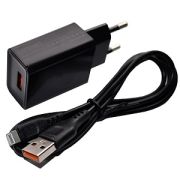 Адаптер Сетевой с кабелем Lightning/USB - VDenmenv DC01L, 1USB/2.4A чёрный (уп.отдельно)