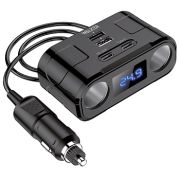 Разветвитель для прикуривателя  Walker WSC-45, 2 гнезда 120W/2А/2USB/2USB-C/PD22W/дисплей