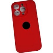 Чехол iPh 15 Pro силикон SC красный с защитой камеры с лого