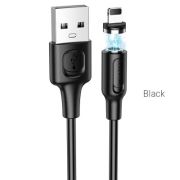 Кабель USB - Lightning Borofone BX41, 2.4A, 1м, магнитный, чёрный