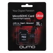 Карта памяти 16GB - Qumo карта памяти microSDHC сlass 10 с адаптером UHS-I