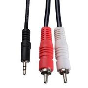 Аудиокабель - Кабель 2RCA (m) - AUX 3.5 (m) 5м Perfeo J2005 чёрный