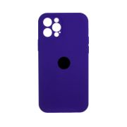 Чехол iPh 12 Pro силикон SC фиолетовый с защитой камеры с лого