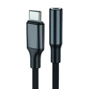 Переходник Type-C (m) - AUX (f) аудио конвертер Walker WA-030 чёрный