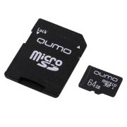 Карта памяти 64GB - Qumo карта памяти microSDHC сlass 10 с адаптером UHS-I U3