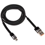 Кабель USB - MicroUSB Walker C535, 2.4A, 1м, чёрный
