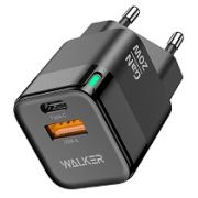 Адаптер Сетевой - Walker WH-42 GaN, 1USB/1USB-C/QC3.0/PD20W чёрный
