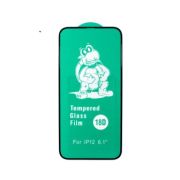 Защитное стекло для iPh 14 Pro чёрное 3D с силиконовыми бортами