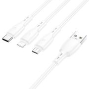 Кабель мульти-коннекторный Borofone BX71 2.4A белый