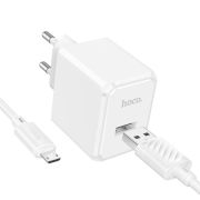 Адаптер Сетевой с кабелем Micro USB - Hoco CS11A, 1USB/2.1A белый