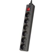 Сетевой фильтр Perfeo Power+ 6 гнёзд 5м с предохранителем чёрный (PF-PP-6/50-В)