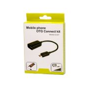 Переходник MicroUSB (m) - USB (f) кабель ОTG S-k07 10см чёрный
