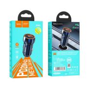 Адаптер Автомобильный - Hoco Z46A, 1USB/1USB-C/QC3.0/PD20W синий