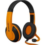 Гарнитура Defender Warhead G120 полноразмерная 2x3,5 jack, 2м, чёрный/оранжевый