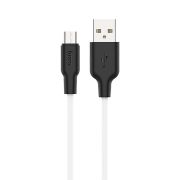 Кабель USB - MicroUSB Hoco X21 Plus, 2.4A, 1м, чёрно-белый