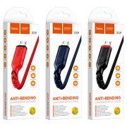 Кабель USB - MicroUSB Hoco X59, 2.4A, 1м, текстиль, синий